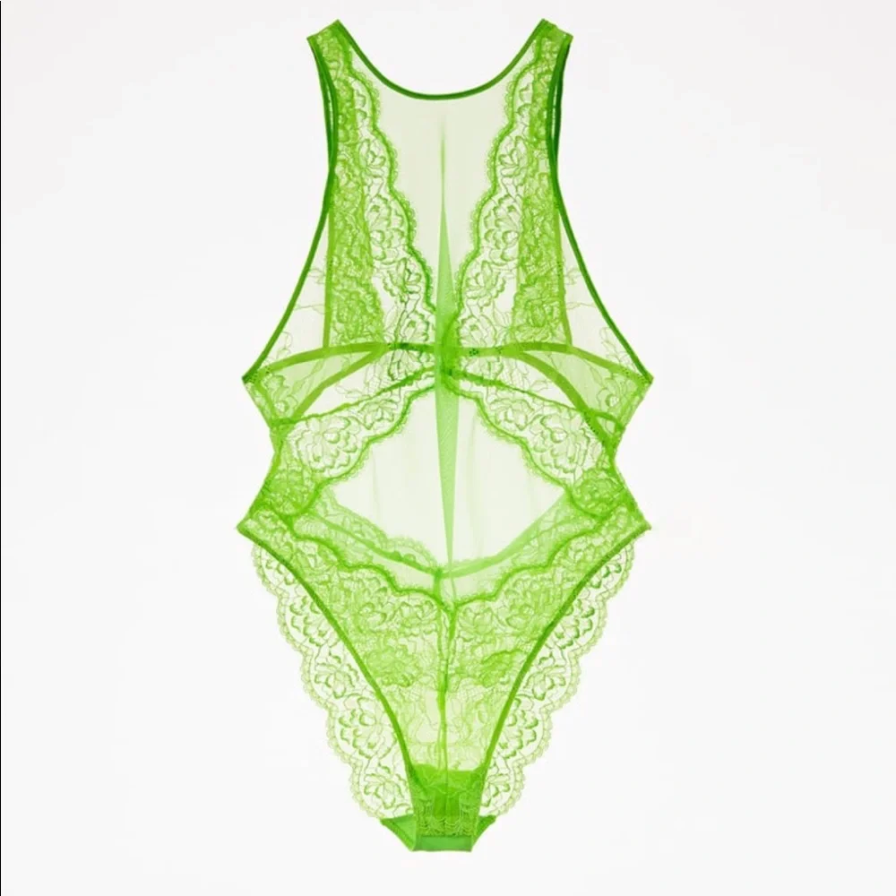 Lace bodysuit neon green - Picture 1 of 4